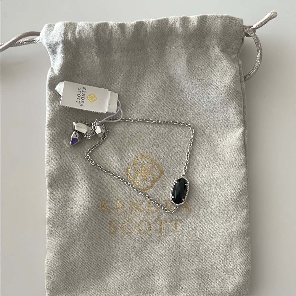 Kendra Scott Silver Bracelet with Black Stone